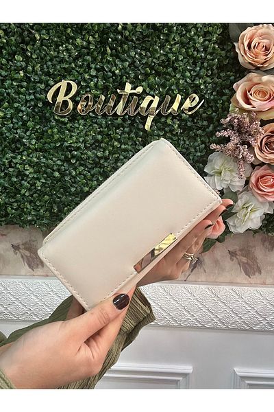 Baykuş Boutique Γυναικείο Πορτοφόλι Χρυσό Κλείσιμο Λεπτομερές Μαγνητικό Πορτοφόλι Trend