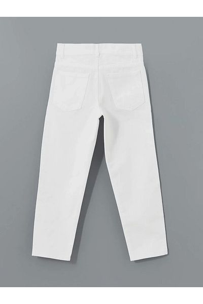LC Waikiki Lcw Kids White Boys' Jean Pants with Adjustable Elastic Waist