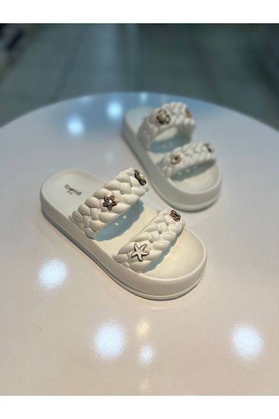 Akınal Bella Girl's Stoned Daily Comfortable Slippers