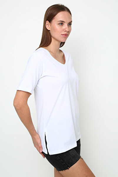 Oasis Super Quality V-Neck Regular Fit Basic Tunic with Side Slits