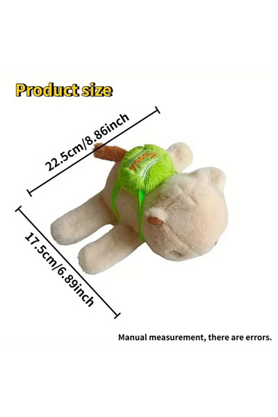 Halımax Krem Kapibara Peluş Oyuncak Bileklik Araba Dekoru Araç İçi Yumuşak Capybara Oyuncak