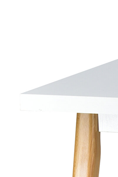 VİLİNZE Avanos Sabit Mdf Beyaz Naturel Mutfak Masası - 70x120 Cm