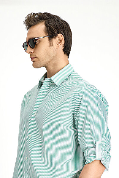 Kiğılı Μακρυμάνικο πουκάμισο με κανονική εφαρμογή ριγέ βαμβακερό εύκολο σιδέρωμα