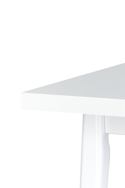 VİLİNZE Avanos Beyaz Sabit Mdf Kare Ahşap Mutfak Masası - 80x80 Cm