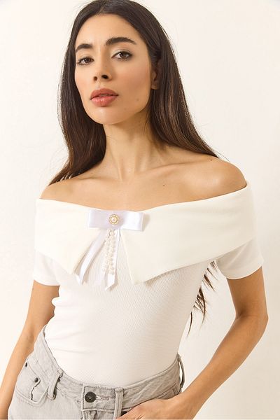 Bianco Lucci Bluză de damă cu guler Manonnda cu panglică 949 60283232
