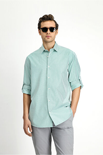 Kiğılı Μακρυμάνικο πουκάμισο με κανονική εφαρμογή ριγέ βαμβακερό εύκολο σιδέρωμα