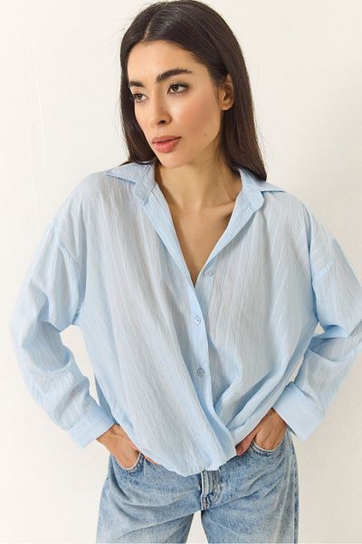 Bianco Lucci Cămașă casual de damă, cu detaliu în dungi jacquard, cu decolteu în V 60283202