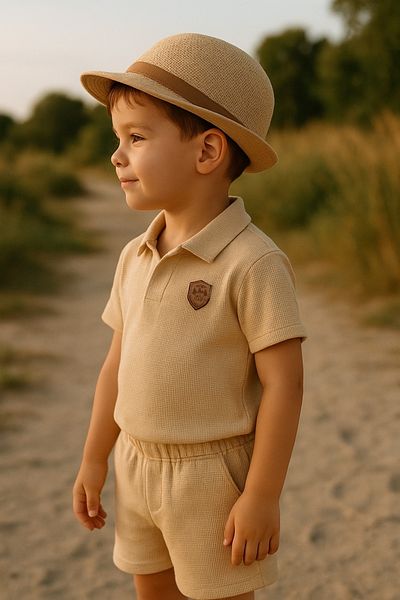 BT Baby Boys' Short Sleeve Polo Collar Tshirt and Shorts Summer Bottom Top Children's Set