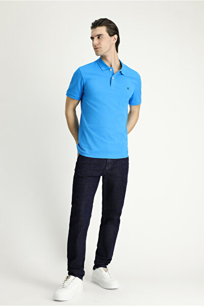 Kiğılı Μπλουζάκι με λεπτή εφαρμογή, κεντημένο βαμβακερό γιακά πόλο