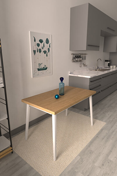 VİLİNZE Avanos Sabit Mdf Naturel Mutfak Masası - 70x120 Cm