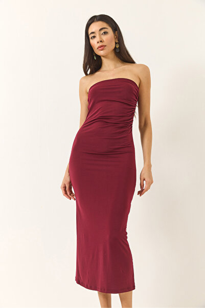 Bianco Lucci Women's Strapless Slit Detail Wrapped Sandy Dress 287 60283179