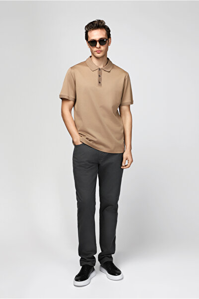 Kiğılı Tricou cu gât polo din bumbac slim fit