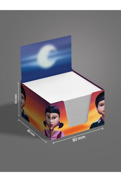 AYKUT OFSET Set of 4,Squid Game Designed Cube Memo Pad,Boxed Block Note,Note Paper,Note Holder,Cube Notepaper 500Pcs,8X8