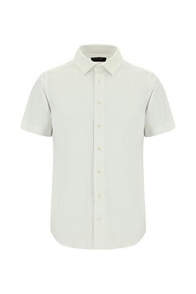 Abdullah Kiğılı Короткий рукав, облягаючий крій, вузький крій, бавовняна сорочка з візерунком