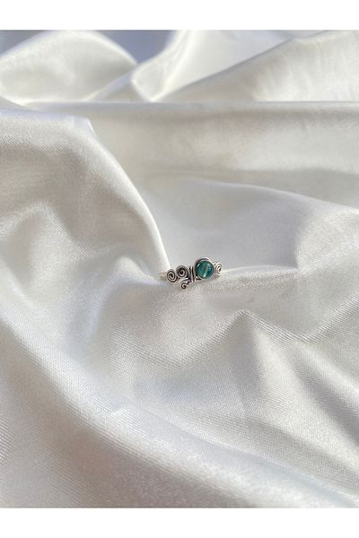 İDE TAKI TASARIMM Natural Stone Aventurine Stone Handmade Adjustable Ring