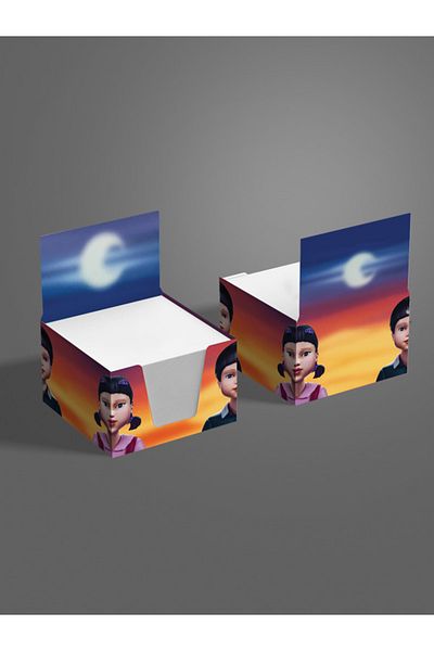 AYKUT OFSET 4Pcs,Squid Game Designed Cube Memo Pad,Boxed Block Note,Note Paper,Note Holder,Cube Note Paper 500, 8X8