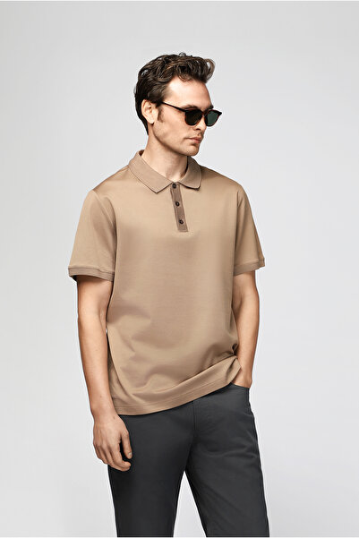 Kiğılı Tricou cu gât polo din bumbac slim fit