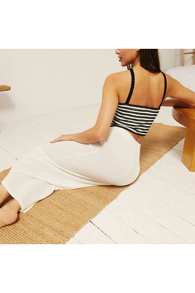 Undiz Long crochet skirt Ecru
