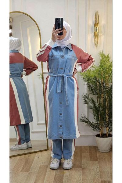 Tebrikler tekstil Women's Hijab Jeans Suit Model G2701