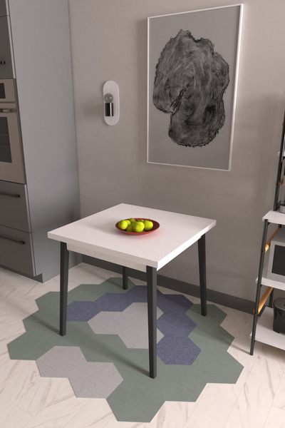 VİLİNZE Avanos Sabit Mdf Kare Ahşap Mutfak Masası - 80x80 Cm