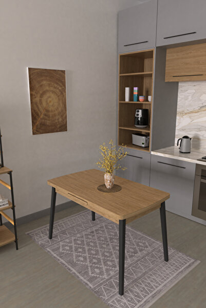 VİLİNZE Vilinze Avanos Ahşap Açılır Kapanır Mdf Mutfak Masası - 70x120+30 cm