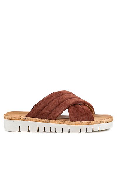 Muya Braska 35254 Genuine Leather Women's Slippers