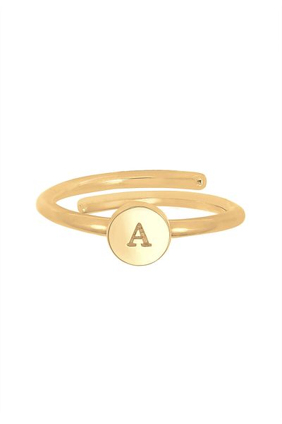 ELLI Ring Women Letter A Basic Minimal Ajustable In 925 Sterling Silver