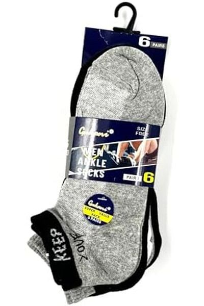 RAHALIFE HOME SOLUTION Pair of 6 Ankle Socks Soft, Comfortable, and Breathable for Everyday Wear