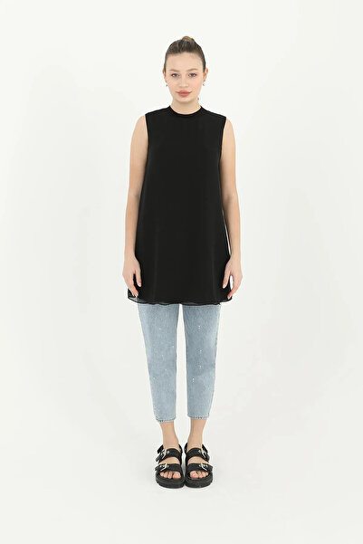 Puane Women's Zero Sleeve Front Chiffon Detailed Tunic/Underwear 2102700