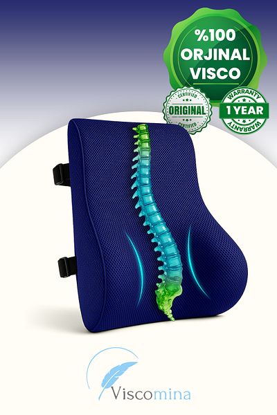 Viscomina Ορθοπεδικό μαξιλάρι στήριξης μέσης Visco Memory Sponge Εργονομικό στήριγμα μέσης για αυτοκίνητο και καρέκλα γραφείου