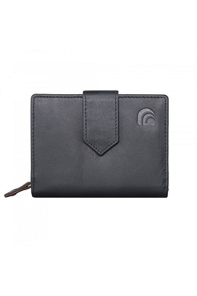 delis Women's Wallet, Melusine Pt1222, Genuine Leather, Black