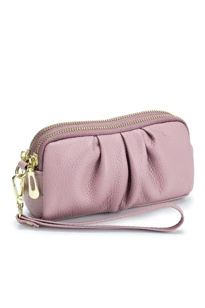 delis Portofel Tip Geanta, Rain Pt1334, Piele Naturala, Mov