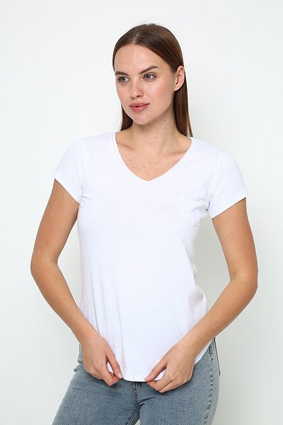 Oasis Tricou din bumbac Lycra cu decolteu în V de calitate superioară