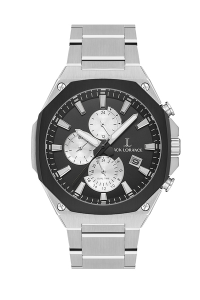 JACK LORANCE Jls0405701 Black & Silver Steel Men's Wristwatch