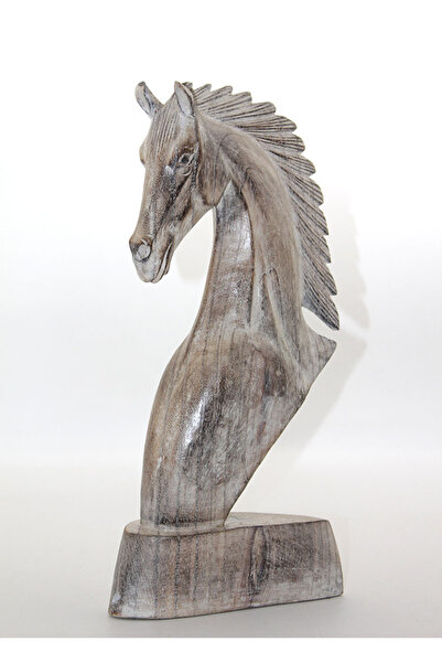 BulutRetail تمثال نصفي لحصان خشبي 40 سم