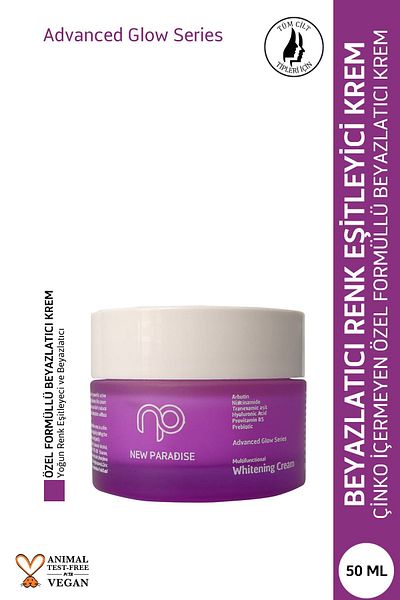 NEW PARADISE Genital Whitening Cream Does Not Contain Zinc (Face, Arms, Genitals, Inner Legs, Knees and Elbows)