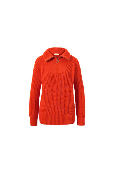 Tchibo Thick Knit Troyer Sweater, Orange