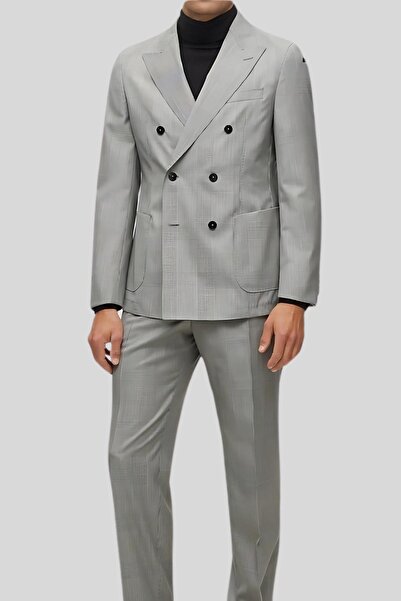 BOSS Yün Erkek Takım Elbise Siyah