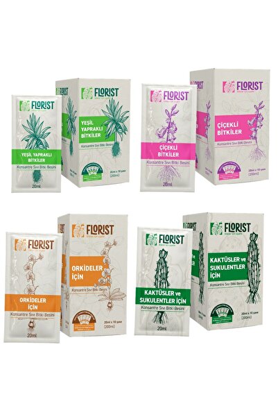 FLORİST Florist Bitki Besini Mega Bitki Besleme Seti (4 lü) | Yeşil Yapraklı ...