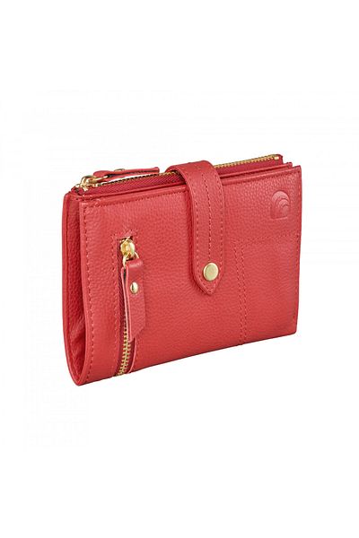 delis Women's Wallet, Leandra Pt1235, Genuine Leather, Red