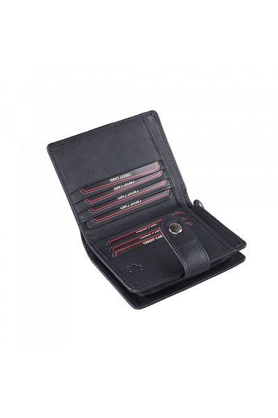 delis Women's Wallet, Nolita Pt1231, Genuine Leather, Black