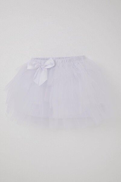 Breeze Girl's Tutu Skirt with Bow 4-8 Years, White