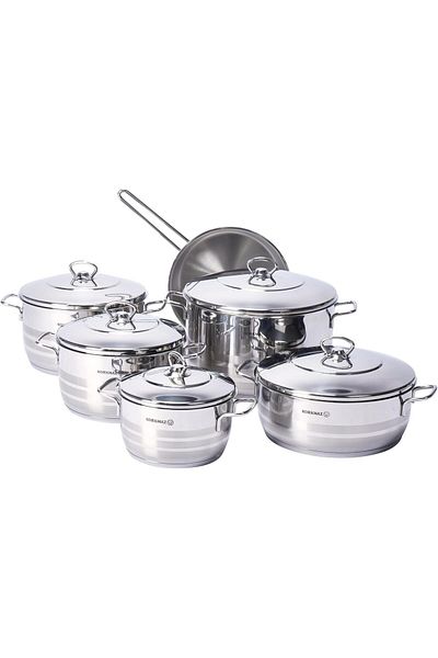 KORKMAZ Turkish high quality stainless steel cookware set, 11 pieces