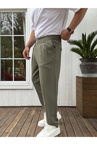 BYBASICMAN Haki Cepli Pileli Kumaş Pantolon KE-1035/1020