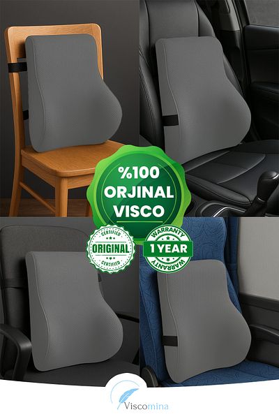 Viscomina Ορθοπεδικό μαξιλάρι στήριξης μέσης Visco Memory Sponge Εργονομικό στήριγμα μέσης για αυτοκίνητο και καρέκλα γραφείου
