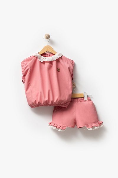 Jikko Baby Ruffle Collar Shorts 2 Piece Set 3609