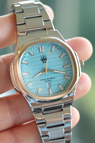 WATCHOFROYAL Novatick Silver Turquoise Wristwatch