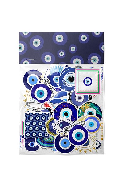 dadi ramba Evil Eye Bead Sticker Pack - Bullet Journal - Agenda - Planner - Notebook - Laptop Sticker Decal