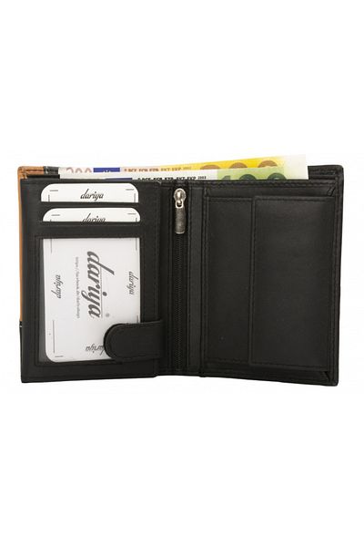 delis Men's wallet, Noar PT1366, genuine leather, Black/Brown