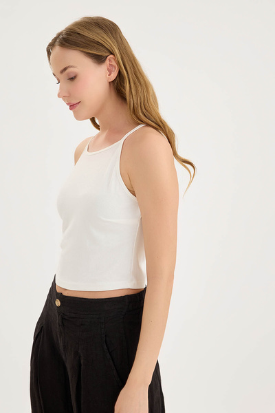 Vitrin Halter Neck Tank Top with Rope Straps